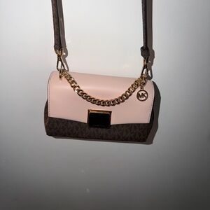 Michael Kors Blush and Dark Brown Crossbody Bag
